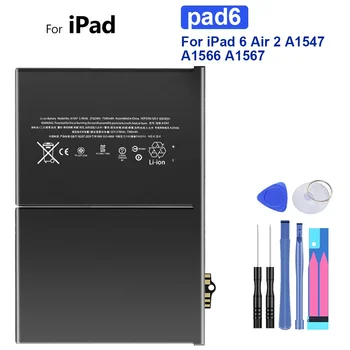 Už Pad6 7340mAh Aukštos Kokybės Pakaitinis Akumuliatorius, Skirtas Apple iPad 2 6 Oro IPad6 Air2 A1547 A1566 A1567 Įkraunamas Baterijas