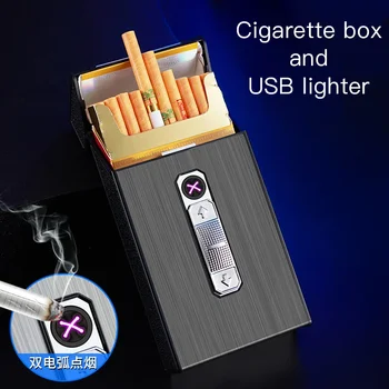 Neįprastas USB Dual Lanko Įkrovimo Lengvesni Rūkomojo Aksesuaras 2 In 1 Vandeniui atsparus Įkrovimo Cigarečių Atveju Turėtojas