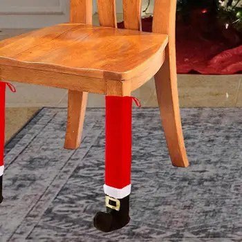 Kalėdų Stalas ir Kėdės Koją, Apima Namų Papuošalas Neslidžios Kalėdų Kėdė Padengti Kojinės Virtuvė Kambarys Šalis Atostogų