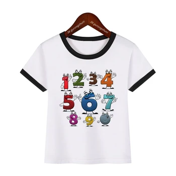 juokinga berniukai marškinėlius numberblocks1-10 animacinių filmų skaičius spausdintos vaikų marškinėlius Mielas mergaičių drabužių Mados Harajuku kūdikių marškinėliai viršų