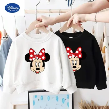 Disney Mickey Mouse 2023 Berniukas ir Mergaičių Apvalios Kaklo Megztinis Pavasarį ir Rudenį Naujų Animacinių filmų Spausdinti ChildrenTop Kailio Vaikams Drabužių