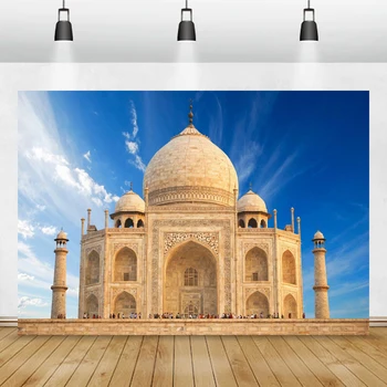Indija Taj Mahal Fone Populiarus Nuotrauka Vietoje Fotografijos Transliavimo Kambario Foną Gimtadienio Apdailos Foto Studija Rekvizitai