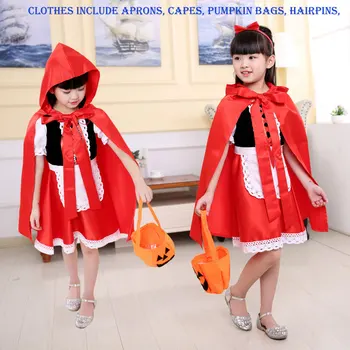 Helovinas kostiumai vaikams mergaitėms kūdikių cosplay Mažai Raudona Jojimo Hood veiklos mergina drabužiai princesė dress kostiumai