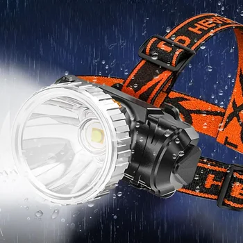 Super Šviesus Žibintai Žibintuvėlis LED Žibintai Įkrovimo Lauko Vandeniui Šviesus priekinis žibintas, Lauko Kempingas, Žvejyba