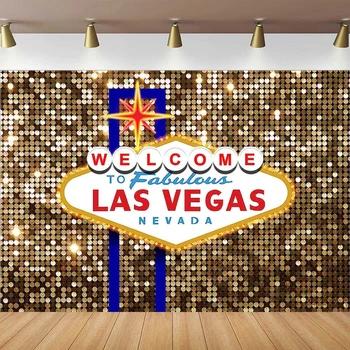 Fotografijos Fonas Gimtadienio Dekoracijas Sveiki atvykę į Las Vegas Pasakų Kazino Naktį Pokerio Partija Fone Aukso Prabangus Keltas