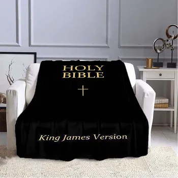 Biblijos viršelio modelis atspausdintas minkšta antklodė Esminius nešiojamų antklodė namų ir kelionės iškylą antklodė mesti antklodę