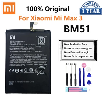 100% Originalus Xiao mi BM51 5500mAh Baterija Xiaomi Max 3 Max3 MiMax3 Aukštos Kokybės Telefoną, Baterijos Pakeitimas