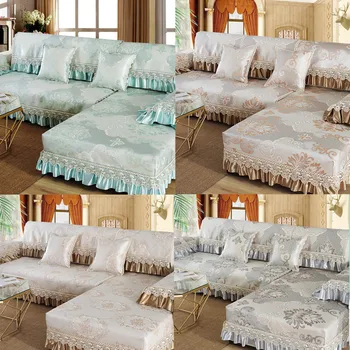 Prabangus minkštas Ledo šilko sofos pagalvėlių, L formos, sofos padengti derinys, rinkinio 