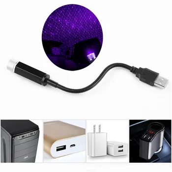 LED Automobilio Stogo Atmosfera Lempa USB Dekoratyvinis Už 