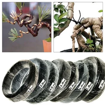 5m Bonsai Viela augalų paramos Anoduoto Aliuminio Bonsai Mokymo Vielos Augalų Formų, sodo reikmenys, 5 Dydžių 1/1.5/2/2.5/3 mm