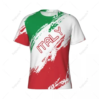 Pasirinktinis Pavadinimas Nunber Italijos Vėliavos Spalvų Vyrų Įtemptas Sportinis T-shirt Moterims, Trišakiai džersis futbolo Futbolo Gerbėjai