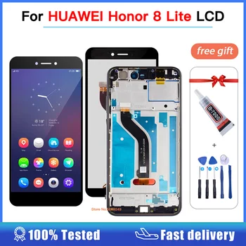 lcd HUAWEI Honor 8 Lite Ekranas Touch Screen Už Garbę 8 Lite LCD Diaplay skaitmeninis keitiklis komplektuojami su Rėmo PRA-TL10 PRA LX1 LX3