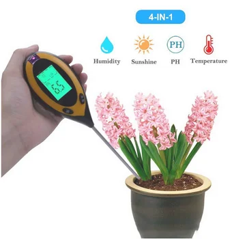 4 In 1 LCD Temperatūros Saulės pH Dirvožemio Drėgmės Matuokliu, Sodas Ūkio Šiltnamio Dirvos Derlingumas, Testeris