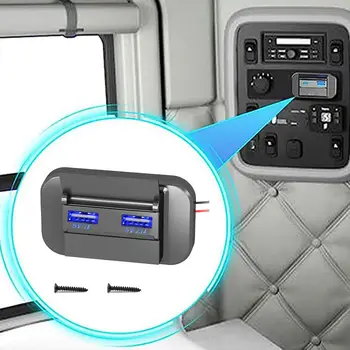 Automobilių, Autobusų Įkroviklio Lizdas Adapteris Greitai Įkrauti PD TypeC Dual USB 12V/24V USB Maitinimo Skydelis Su Jungikliu Namų Valties Variklių P4A5