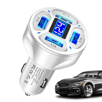 Greitas Automobilių Telefonas, Įkroviklis, 4 In 1 Automobilis Kroviklis Su LED Skaitmeninis Displėjus, 4 USB jungtys 3.1 Automobilio Lengvesni Įkroviklio Sunkvežimių VISUREIGIS RV Tablet