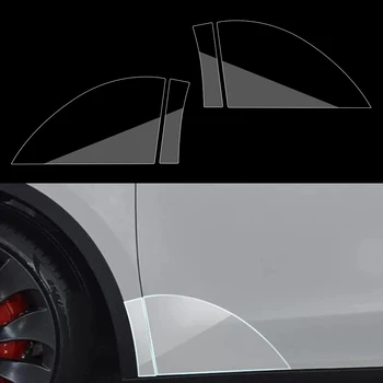 1 Nustatyti Automobilio Priekinių Durų apdailos Dažų Apsaugos Plėvelė Scratch Shield Aišku, TPU Tinka Tesla Model Y 2020 2021 2022 2023