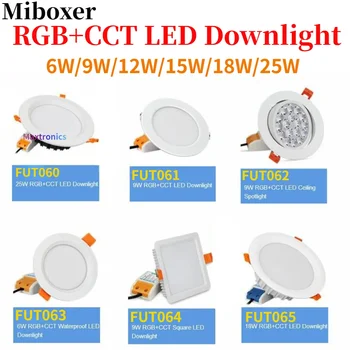 Miboxer RGB+BMT LED Downlight 16 Milijonai /2.4 G Wifi RF Nuotolinio Valdymo 6W 9W 12W 15W 18W 25W Ryškumas BMT Reguliuojamas Akiratyje