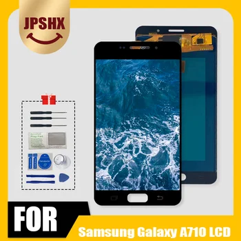 100% Patikrintas A710 LCD Samsung Galaxy A7 2016 A710 Ekranas Jutiklinis Ekranas skaitmeninis keitiklis Asamblėjos A710F A710M A7100 OLED LCD