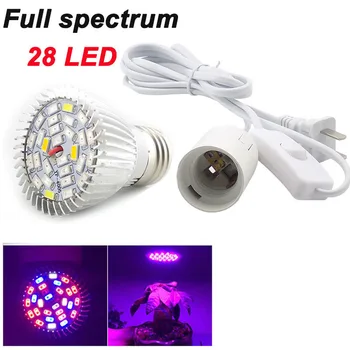 Patalpoje Augančių Augalų Šviesos Lempos 28 18 LED Lemputės Visą spektrą augti žiburiai gėlių Hydroponic šiltnamio efektą sukeliančių lempos fito lempos k5