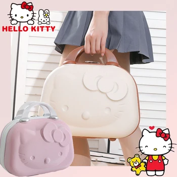 Hello Kitty Lagaminą Moterų Kosmetikos Maišą, Didelės talpos 14 Colių Nešiojamas Anti-drop Kawaii Mini Laikymo Krepšys, kelioninis Krepšys Dovanų