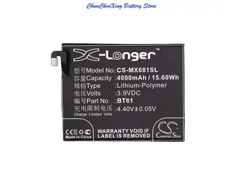 Cameron Kinijos Aukštos Kokybės 4000mAh Baterija BT61 už MeiZu L681C, L681Q, M3 Pastaba, M3 Pastaba Dual SIM, M3 Pastaba Dual SIM TD-LTE 16GB