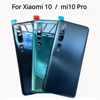 Naują Galinį Dangtelį Durų Galinis Stiklas Xiaomi Mi 10 5G Baterijos Dangtelio Būsto Atveju Fotoaparatas Objektyvo Mi 10 Pro 5G su Logo