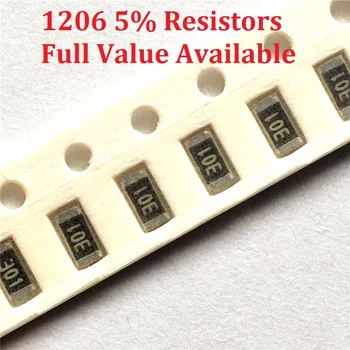 300pcs/lo SMD Chip Rezistorius 1206 6.2 R/6.8 R/7.5 R/8.2 R/9.1 R/ 5% Atsparumas 6.2/6.8/7.5/8.2/9.1/Omų Varžai 6R2 6R8 7R5 8R2 9R1 K