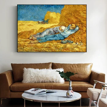 Van Gogh Pietų Pertrauka Garsaus Drobė Meno Paveikslų Reprodukcijos Ant Sienos Impresionistų Van Gogh Kraštovaizdžio Plakatai Ir Spausdina