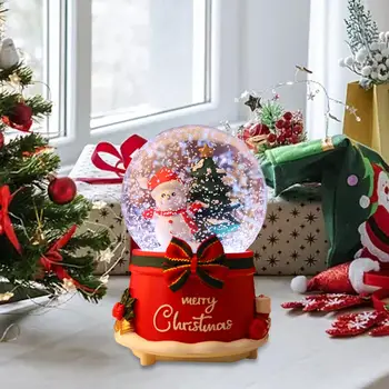 LED Kalėdų Sniego Gaubliai Muzikos Dėžutė Ornamentu LED Kalėdų Kristalų Kamuolius, Valgomojo Stalas, Naktiniai Židinys Kambarį Namuose