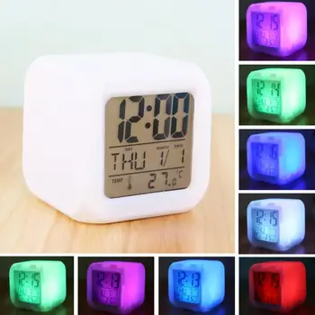 Kūrybos Aštuonių Signalas Skamba Šiuolaikinės Dekoratyvinės Aikštės LCD Laikrodis Apdailos Namų Tobulinimo LED Laikrodis Skaitmeninis Laikrodis-Žadintuvas
