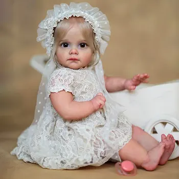 Reborn Baby Lėlės Mergina 22 colių Realus Naujagimis Baby Doll viso Kūno Silikono Tikroviška Bamblys, Kad Atrodo Realus