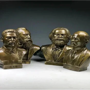 Bronzinis biustas keturi didieji vyrai žalvario Lenino Marksas Engels Stalinas bronzos rankdarbių Ornamentu Statula