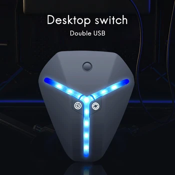 Kompiuterio Jungiklis 2 USB jungtys+Įjungimo Mygtuką+Paleisti iš naujo Mygtuką, USB HUB Vandeniui PC Atveju Maitinimo Jungiklis