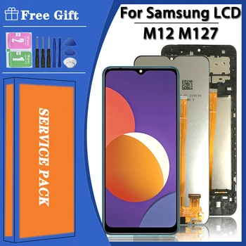 Aukštos Kokybės Samsung M12 M127 LCD Ekranas Jutiklinis Ekranas skaitmeninis keitiklis Pilnas SM-M127FN/DS SM-M127F/DS SM-M127G/DS LCD Rėmelyje