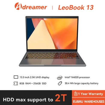 Adreamer LeoBook 13 Nešiojamas 13.3-colių procesorius Intel Celeron N4020 8GB RAM 1T SSD Windows 10 Kompiuterių Office Mokykla asmeninis KOMPIUTERIS