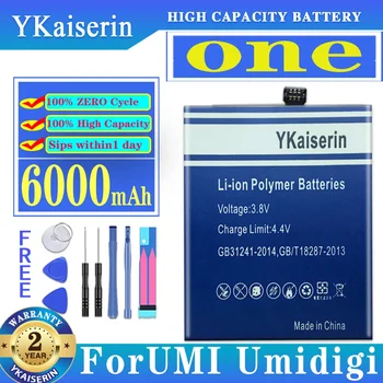 YKaiserin Pakeisti Bateriją Nauja 6000mah Baterija UMI Umidigi Vieną Mobilųjį Telefoną batterij