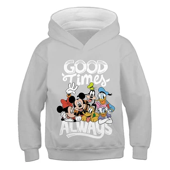 Berniukų pilka hoodie atsitiktinis mados cartoon vaikų ilgas rankovėmis pavasarį ir rudenį Mickey Mouse spausdinti mergaičių drabužiai, sportiniai