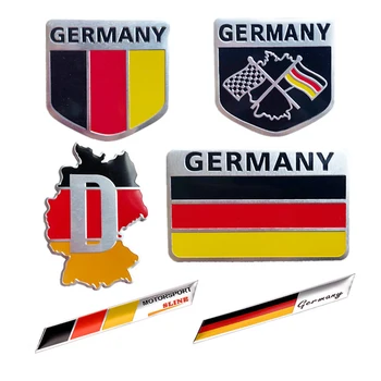 Metalo 3D Vokietijos Vėliavą, Ženklelį Emblema Vokietijos Automobilių Lipdukas, Decal, Grotelės Bamperio Langą Kūno papuošalai Benz VW Audi
