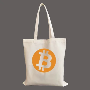 Bitcoin BTC Cryptocurrency Kriptografijos Blockchain grafinis Drobės Mados Pečių Maišą Studentų Moteriška Rankinė Daugkartinio naudojimo pirkinių maišelius