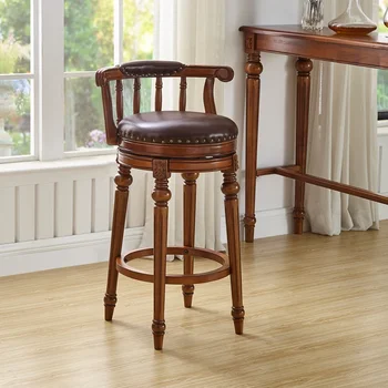 Amerikos Natūralios Odos Baro Kėdė Iš Medžio Masyvo Buitinės Aukšto Išmatose Europos Stiliaus Pasukti Baro Taburetės Fotelis Baro Kėdė