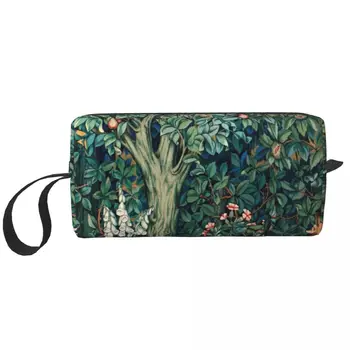 Lapės Ir Kiškiai William Morris Kosmetikos Krepšys Moterims Didelių Pajėgumų Gėlių Tekstilės Modelio Makiažas Atveju Grožio Tualetinių Reikmenų Laikymo Krepšiai