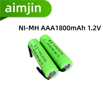 1.2 V, 1800mah, Ni-Mh Įkraunamos AAA Baterijos Ląstelių Su Lydmetalis Skirtukai Philips Braun Elektrinį skustuvą, Skutimosi Šepetėlis
