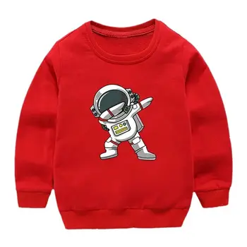2023 Nauja Vaikų Palaidinukė Pavasarį, Rudenį Medvilnės Berniukas Mergaitė Puloveris Kosmosą Astronautas Animacinių filmų ilgomis Rankovėmis Drabužius Vaikas