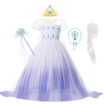 Princesė Merginos Elsa Cosplay Ilgos Suknelės Sniego Kostiumai Vaikams Gimtadienio Princesė Suknelė Mergina 2022 Disfraz Karnavalas Vestidor