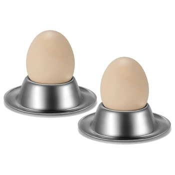 Kiaušinių Puodelio Laikiklis 2 Pack,Nerūdijančio Plieno, Kiaušinių Puodeliai, Stalo Plokštės Turėtojas Sunku Minkštas Virtas Kiaušinis,Virtuvė Ekranas