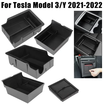 Dėklas Flocking Konsolė Porankiu Paslėpta Dėžė Talpinimo Interjero Aksesuarų Automobilių Optikos Už Tesla Model 3/Y 2021-2022