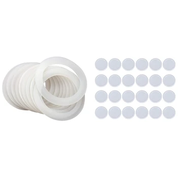 Big Deal Reguliariai Nagų Dangteliais prietaisams, Skirtas Mason Jar Dangteliai Plastikiniai Laikymo Dangteliai 70Mm & Silikono Sandarinimo Žiedai Nuotėkio Įrodymas Mason Jar Dangteliai